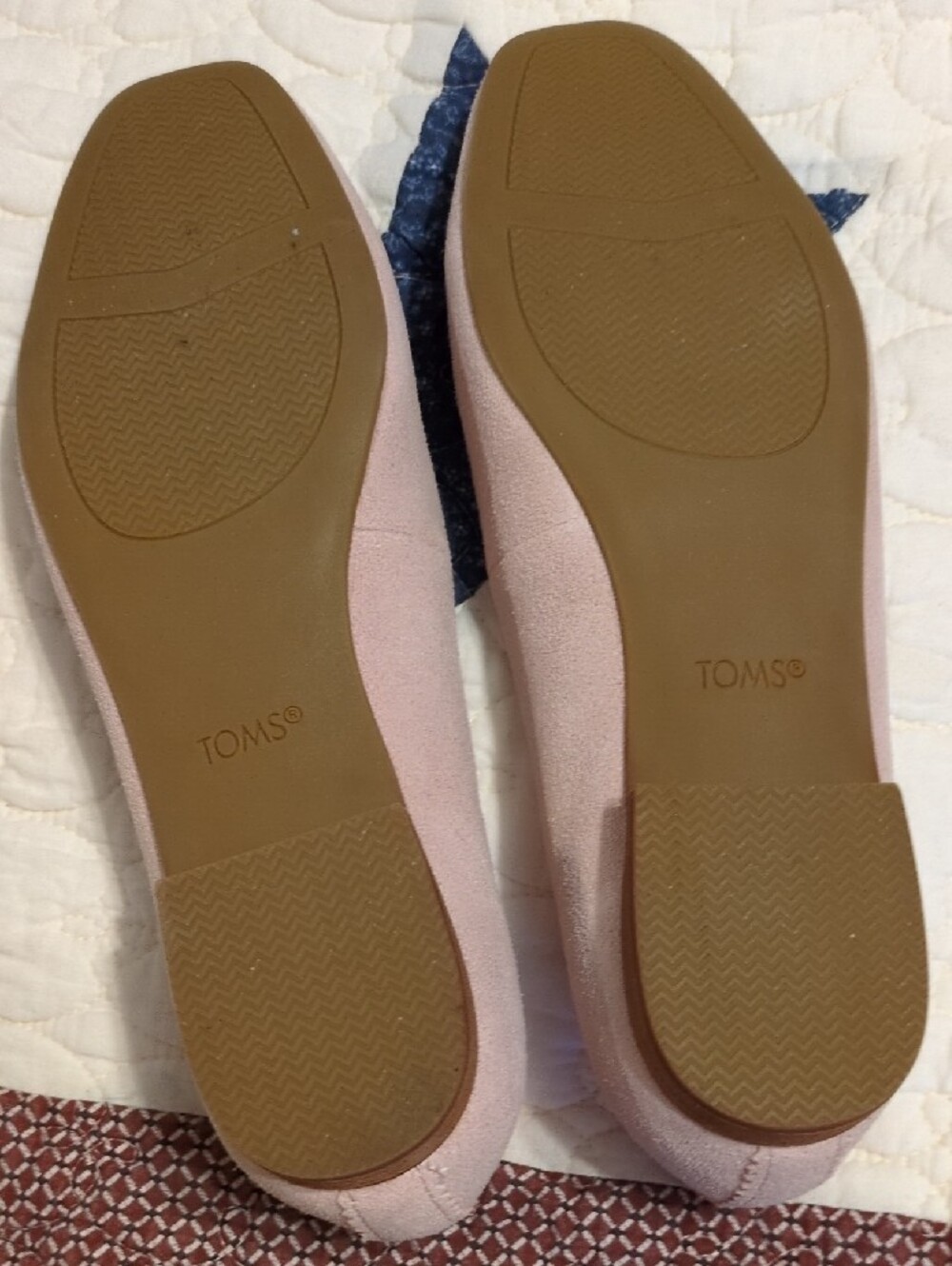 Toms Blush Pink Suede Ballet Flats - Picture 5 of 8